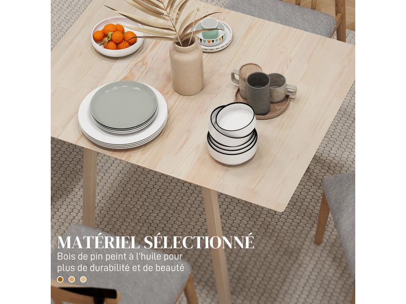 Table de cuisine pliable table à manger pliante avec plateau rabattable en bois pour 2 à 4 bois personnes naturel - Conforama E