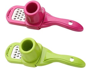 2 pcs presse ail, presse-ail en acier inoxydable, hachoir et trancheuse ail, ail crusher, presse ail rosle pour restaurant maison cuisine(vert, rouge)