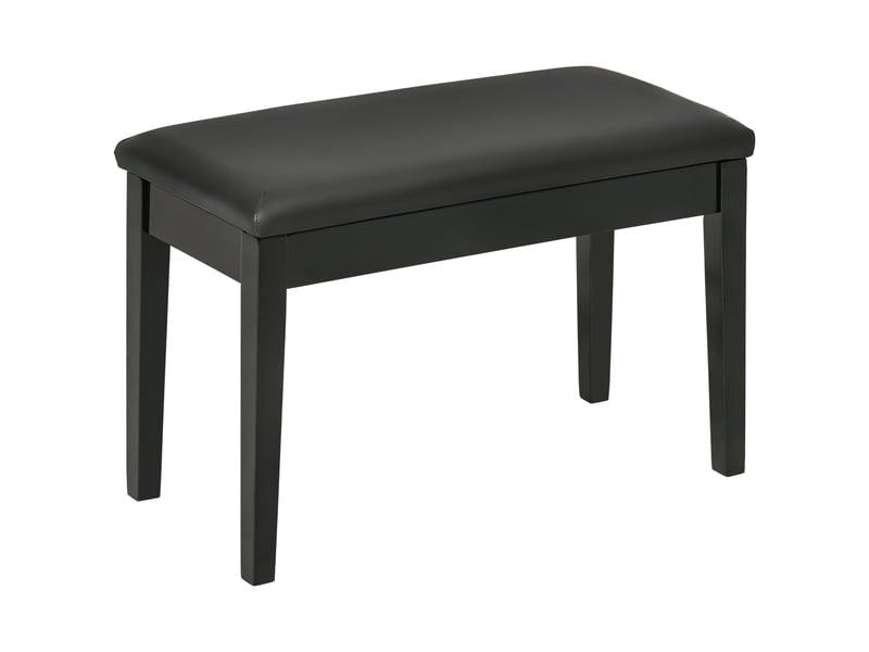  Banc de piano réglable en hauteur avec espace de rangement, banc de piano avec coussins en cuir noir, 75x35x49 cm, idéal pour les musiciens F12-012V00BK - Conforama B