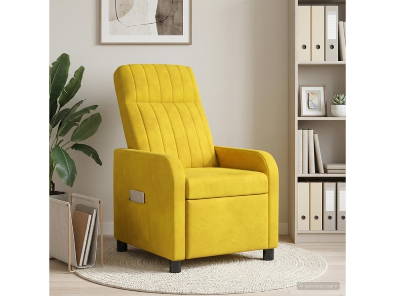  Vidaxl fauteuil inclinable jaune velours (v)  - Conforama B