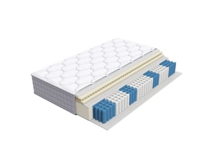 Matelas 140x190 cm MEUBLIV   Ressorts ensachés + mousse soutien Ferme épaisseur 25 cm