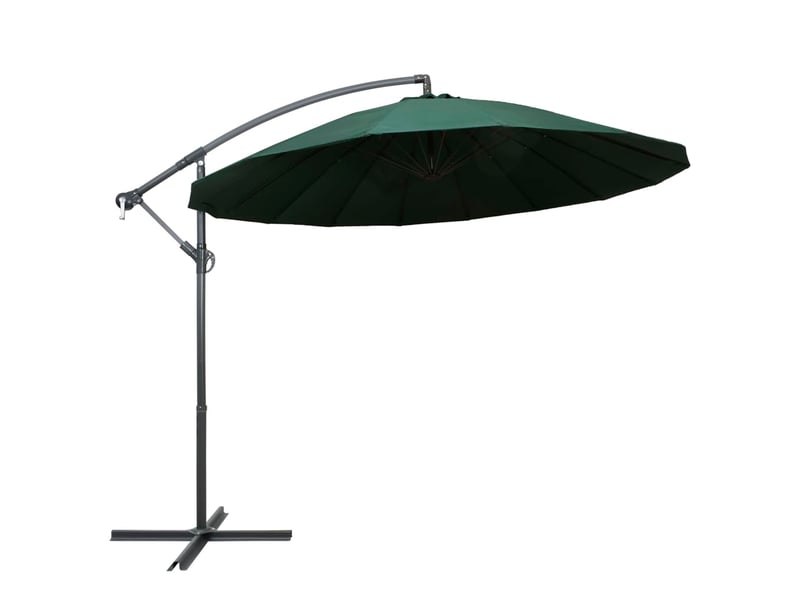 Parasol de jardin suspendu avec poteau en aluminium vert 3 m - Conforama A