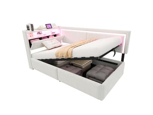 Lit simple 90x200 cm coloris beige