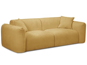 Canapé droit fixe <strong>BOBOCHIC</strong> <strong>SIENA</strong> 3 places Tissu jaune
