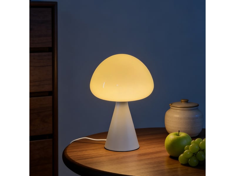  Lampe de table champignon style français – ambiance lumineuse, déco pour bureau et chevet-jaune  - Conforama D
