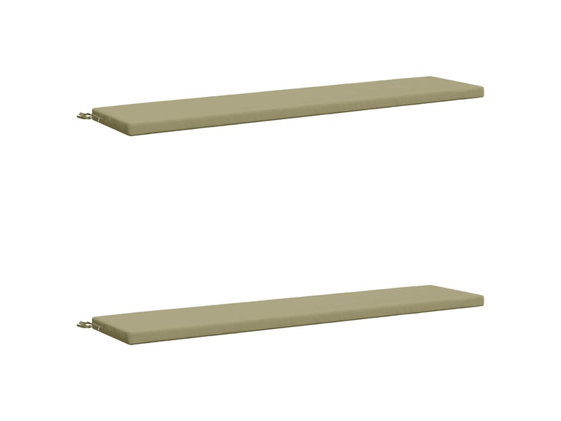  Lot de 2 coussins de banc, coussins d'assise soest 100 % polyester vert clair cf57555  - Conforama A