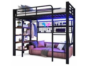 Lit mezzanine 90x200 cm coloris noir