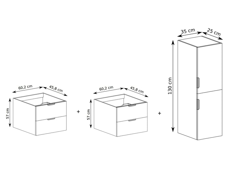 Ensemble double meuble sous vasque et colonne novo l.120 cm effet noyer warmia - Conforama C