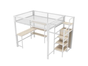 Lit mezzanine 140x200 cm    coloris blanc