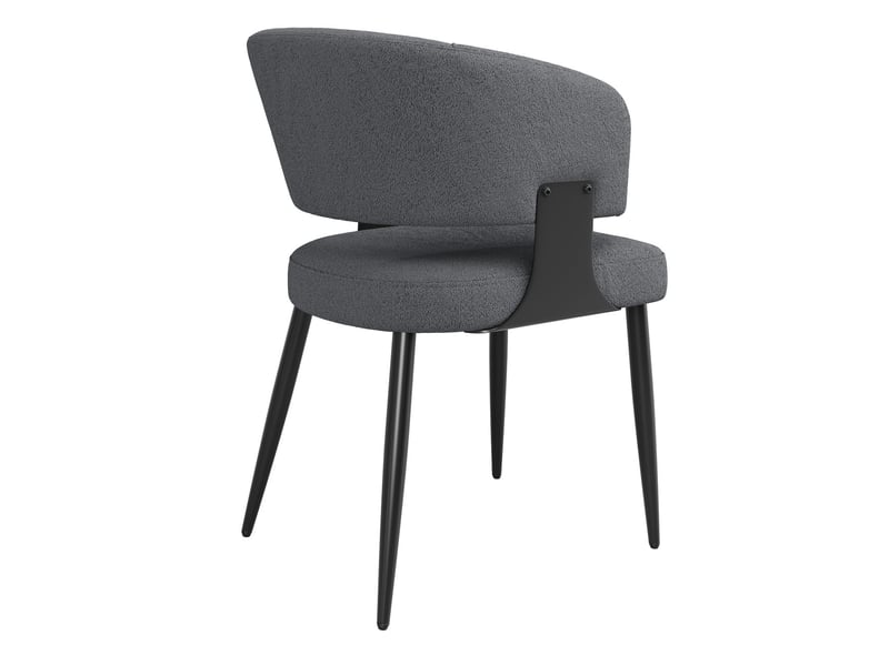  Chaise de salle à manger lot de 2, chaise rembourrée flanelle, dossier ergonomique, piètement métal, patins réglables  - Conforama E