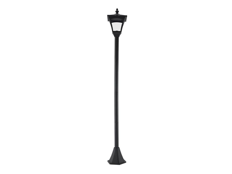 Lampadaire lanterne solaire d'extérieur 15 x 15 x 120 cm noir en plastique, éclairage led pour jardin et allée - Conforama A