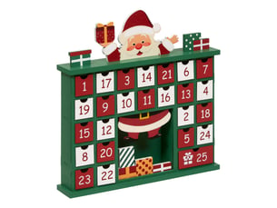 Calendrier de l'avent cheminée en bois h. 31 cm