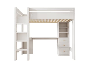 Lit mezzanine 90x200 cm <strong></strong>  <strong></strong> coloris blanc