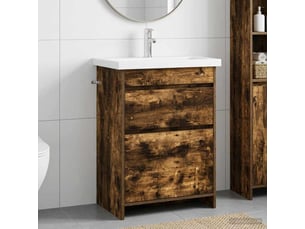 Ensemble de mobilier de salle de bain chêne fumé shl7463