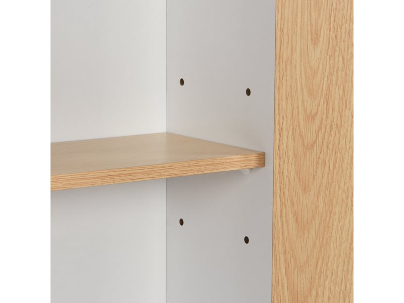  Meuble à chaussures 90x17x125 cm avec 3 portes abattantes, 1 tiroir, façades cannage et pieds en bois - Blanc et naturel Fay Lum - Conforama D