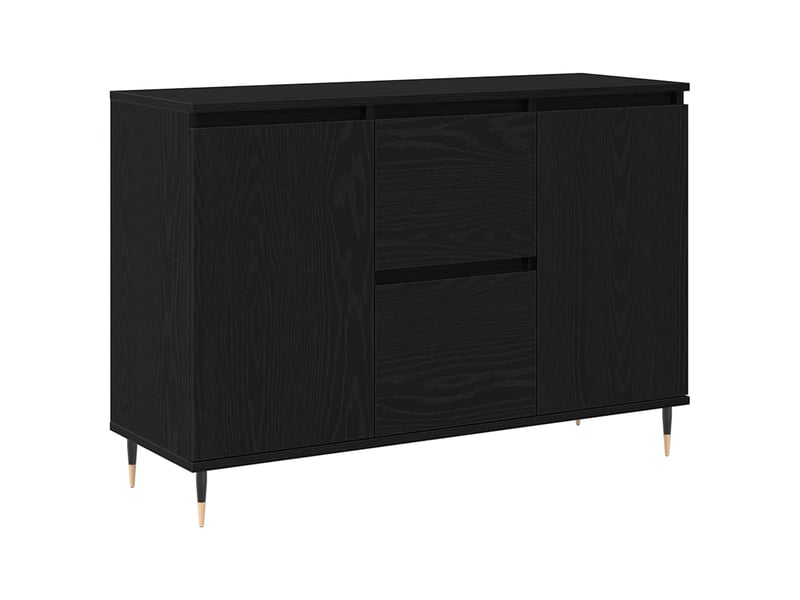 Buffet - bahut - meuble de rangement chêne noir 101,5 x 35 x 70 cm bois d'ingénierie - Conforama A