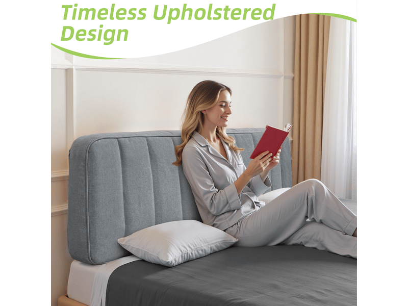  Tête de lit vercart 160x60 cm gris moderne - rembourrage 100 mm, polyester  - Conforama D