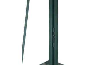Set de 2 lanternes grent en fer vert et verre avec poignée dorée