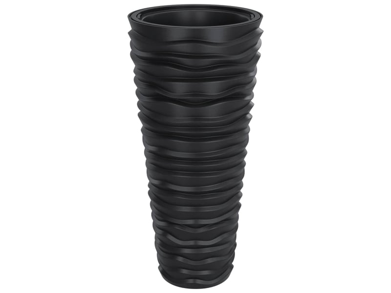  Jardinière - bac à fleurs et intérieur amovible anthracite aspect rainuré  - Conforama A