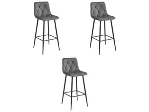 tabouret de bar <strong>SANS MARQUE</strong> - gris hauteur d'assise 76 cm vendu Par 3