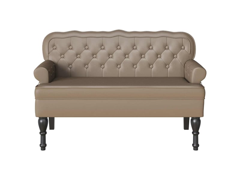 Banc chesterfield, canapé 2 places cappuccino 119,5x64,5x75 cm - Conforama D