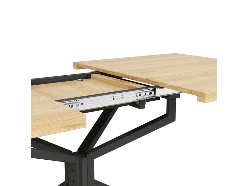  Table extensible effet chêne clair avec pied étoile, 120 à 160 cm Fay Lum - Conforama E