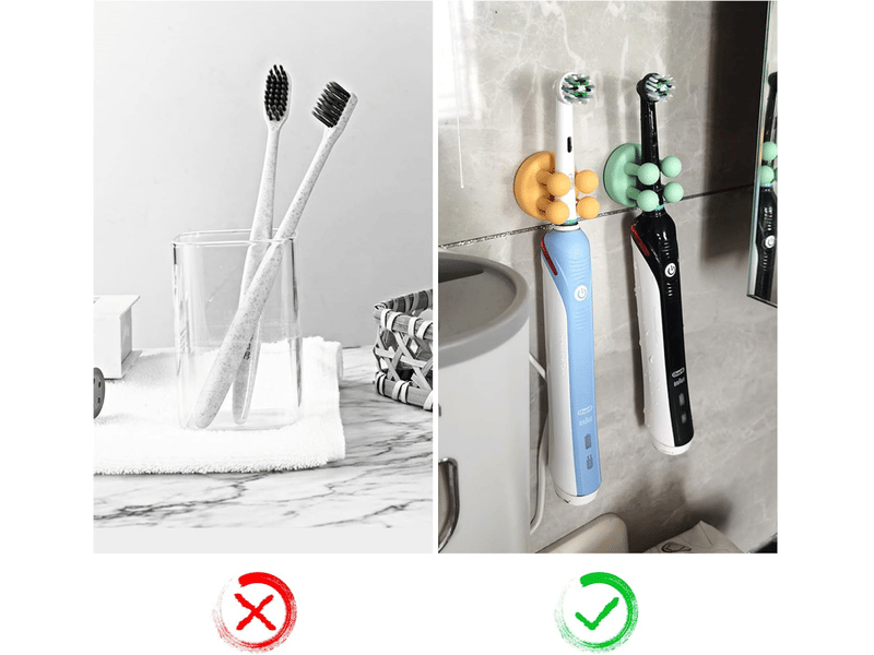 Lot de 4 porte-brosses à dents en silicone, crochet multifonctionnel, adapté à la salle de bain, à la cuisine et au salon. - Conforama D