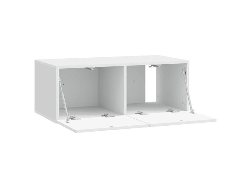  Meuble tv - banc tv - meuble de rangement mural 78,5 x 41 x 30 cm blanc brillant  - Conforama D