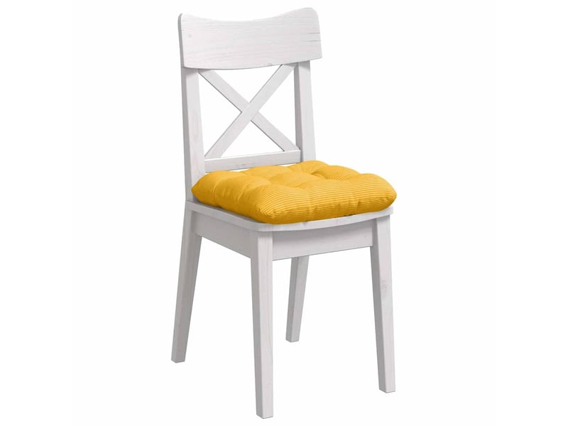  Lot de 4 coussins de siège, coussins décoratifs tissu en velours côtelé jaune clair cf59993  - Conforama C