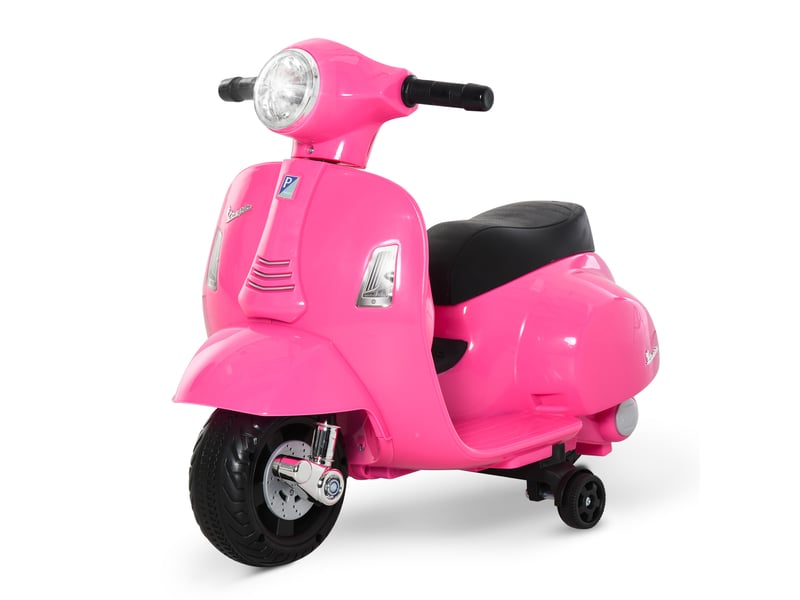  Moto électrique pour enfants, 6 v, avec stabilisateurs, phare, klaxon, vitesse de 3 kmh, pour les enfants de 18 mois à 3 ans, rose  - Conforama B