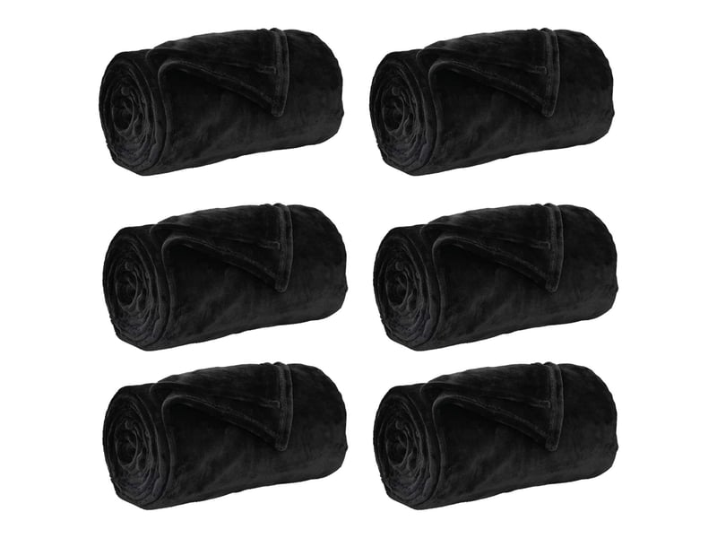  Couverture jetée de canapé 6 pcs noir 240x270 cm 10.11 kg polaire  - Conforama A