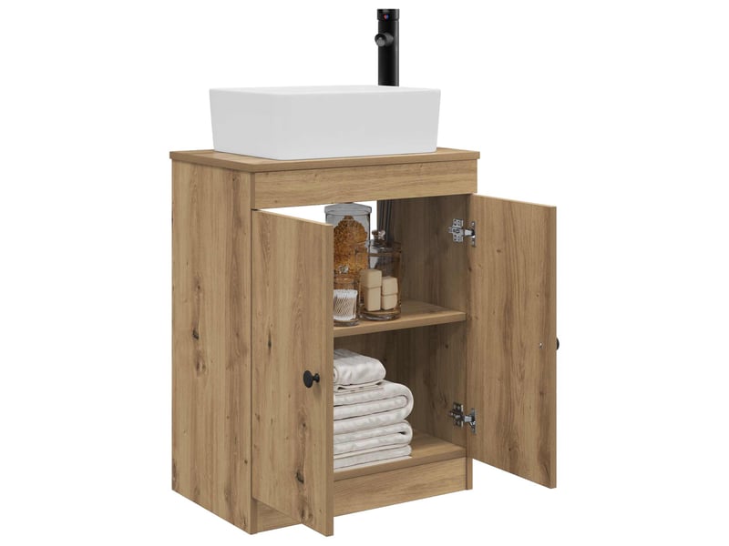 Meuble de salle de bain avec évier chêne artisanal shl7382 - Conforama C