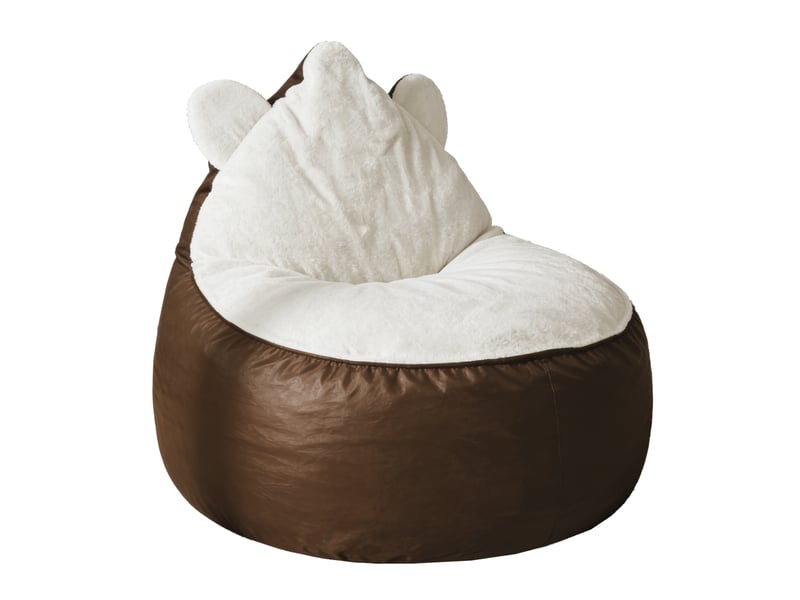  Fauteuil lounge design ours, dossier arrondi avec oreilles, style doux et moderne  - Conforama A