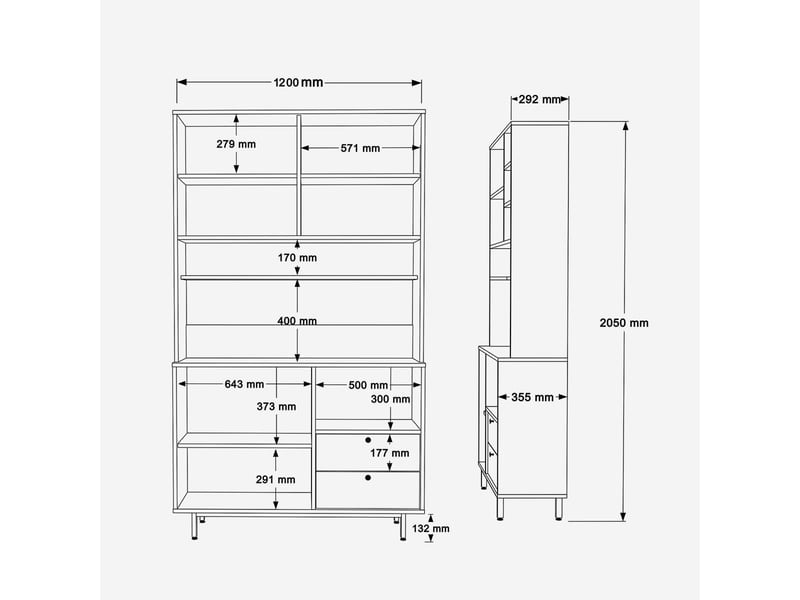 Buffet de rangement multiusage avec étagères et portes thromex - vert foncé - Conforama D