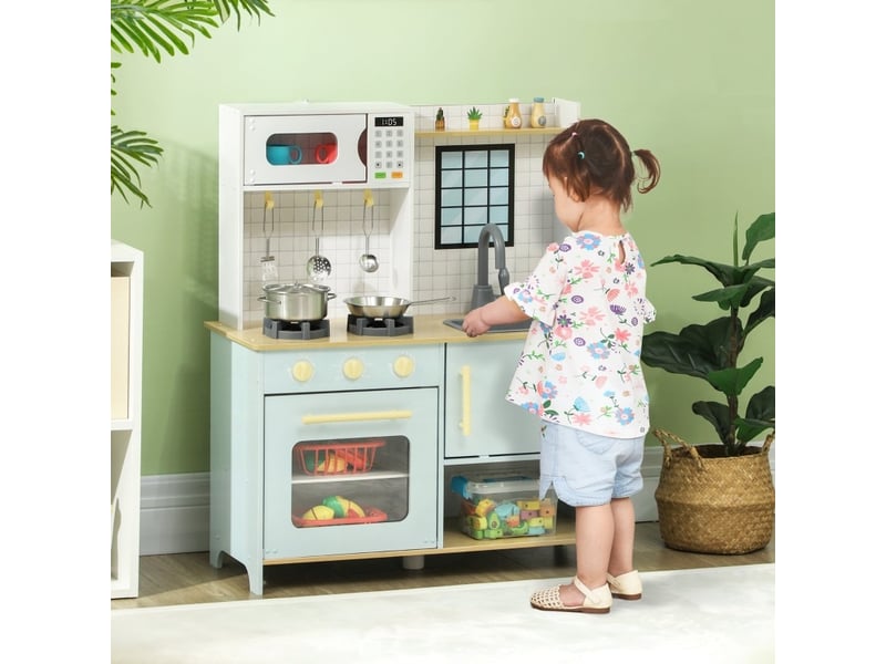  Cuisine d'imitation 72x33x85,2 cm avec micro-ondes mdf bleue  - Conforama B
