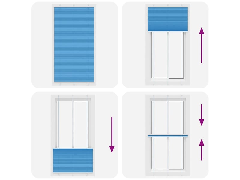 Store plissé, store de fenêtre bleu 110x200 cm largeur du tissu 109,4cm polyester cf46781 - Conforama E