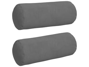 Lot de 2 coussins d'accent, coussins décoratifs, coussins lombaires gris foncé ø 15 x 40 cm cf56733