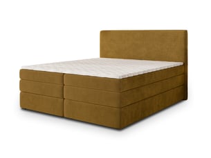 Lit avec rangement 160x200 cm <strong>MASSENO</strong> <strong></strong> coloris jaune