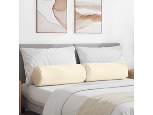 Lot de 2 coussins d'accent, coussins décoratifs, coussins lombaires crème ø 25 x 70 cm cf56726