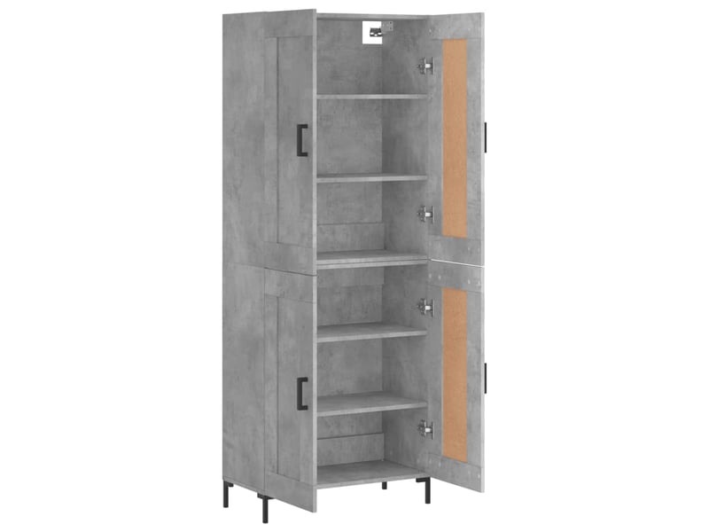  Buffet haut - bahut - meuble de rangement gris béton 69,5x34x180 cm bois d'ingénierie  - Conforama D