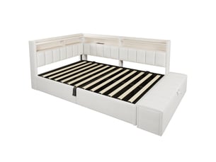 Lit banquette 140x200 cm coloris beige