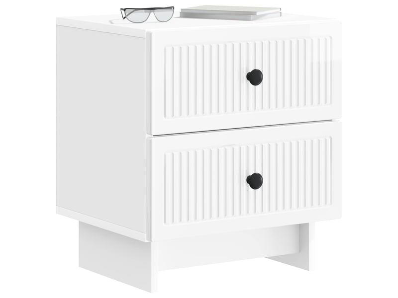  Table de chevet - cabinet de chevet - table de nuit 2 pc blanc brillant 43 x 34,5 x 47,5 cm  - Conforama B