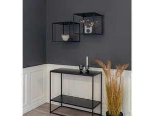 Chic-étagère murale noire et métal 36x36 cm