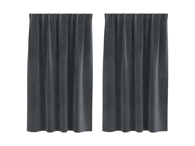  Lot de 2 rideaux, rideaux de fenêtre gris clair 140 x 140 cm velours cf44033  - Conforama A