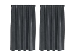 Lot de 2 rideaux, rideaux de fenêtre gris clair 140 x 140 cm velours cf44033