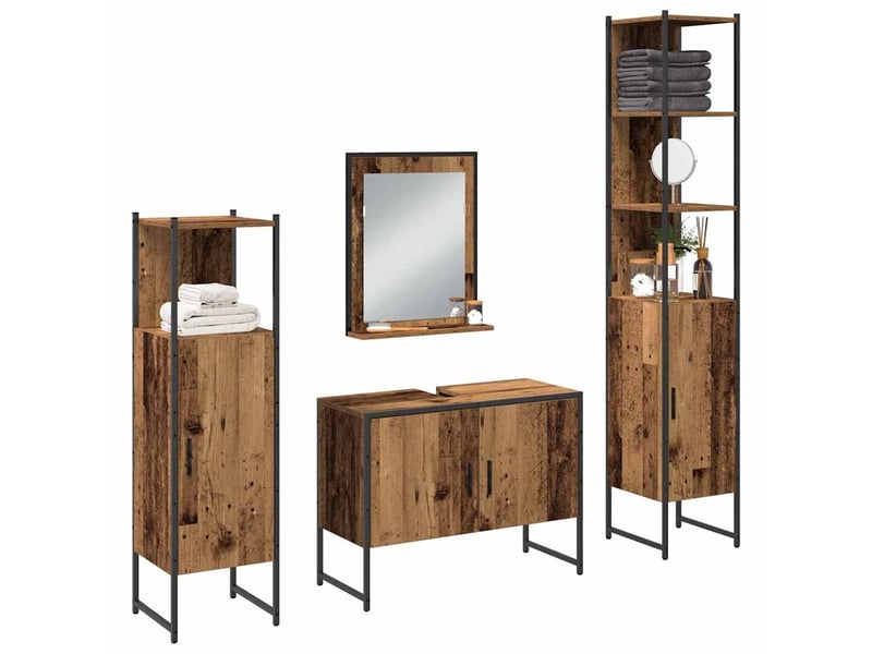  Ensemble de mobilier de salle de bain 4 pc marron cf64522  - Conforama C
