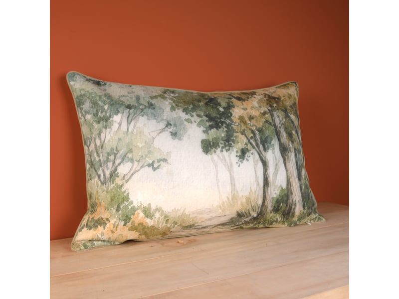  Coussin motif aquarelle forêt 40x60 cm  - Conforama C