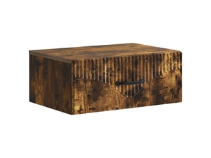 Table de chevet - cabinet de chevet - table de nuit mural chêne fumé 49 x 34,5 x 20 cm