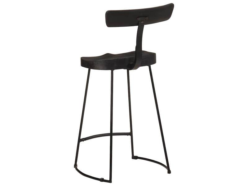  Lot de 2 tabouret de bar, chaise de bar noir 49x43x88 cm bois manguier massif  - Conforama D