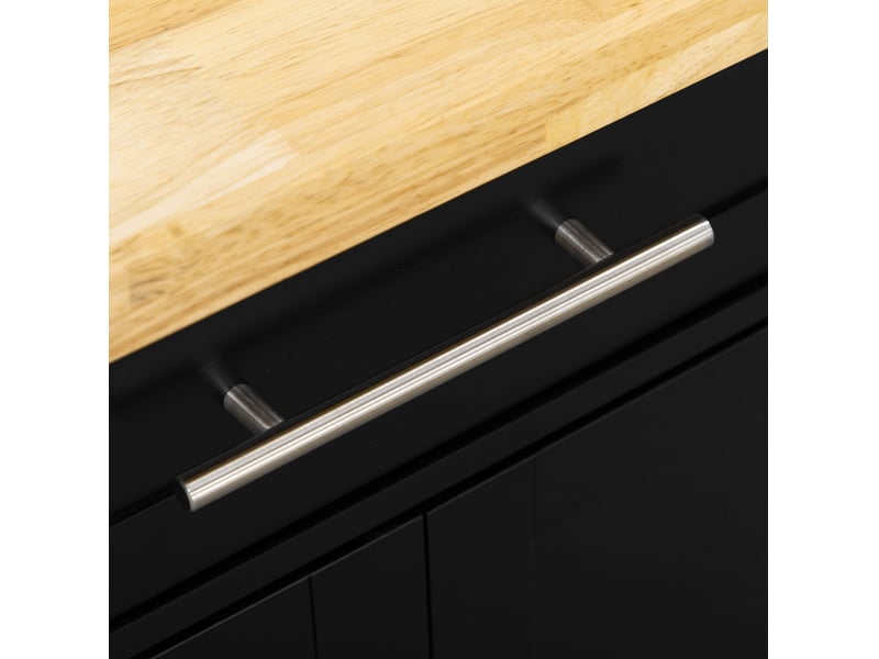  Desserte de cuisine 109x40x89 cm avec tiroir, placard et porte-serviettes mdf noir  - Conforama D